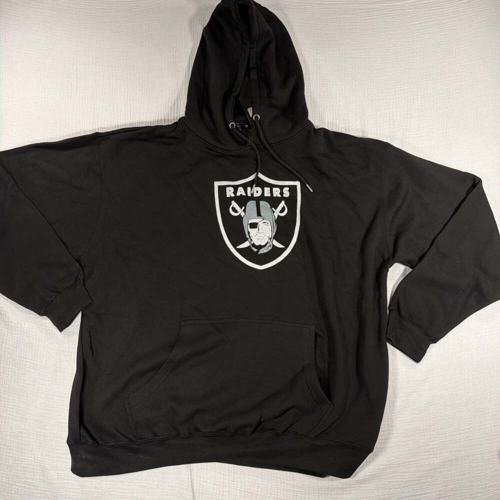 Fanatics Raiders Hoodie Black Graphic NFL Football Mens XL